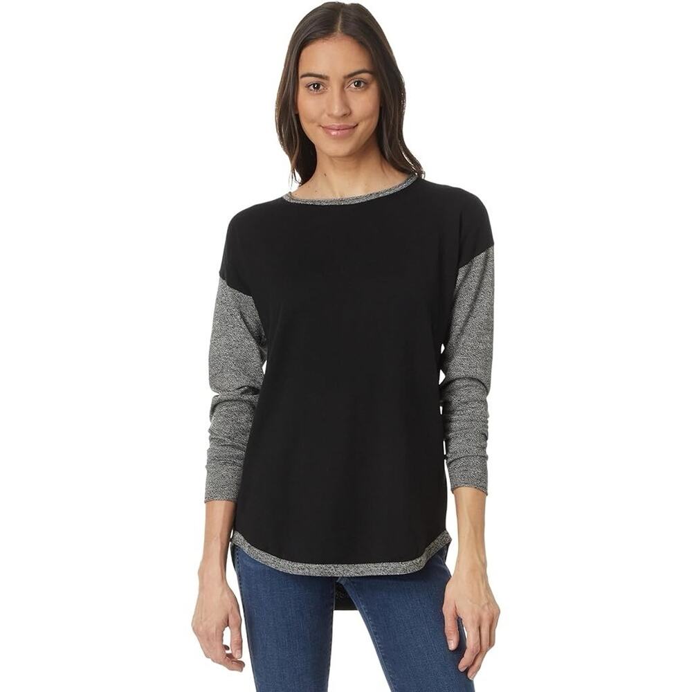 Smartwool Women's Black Shadow Pine Colorblock Merino Wool Sweater Size Small